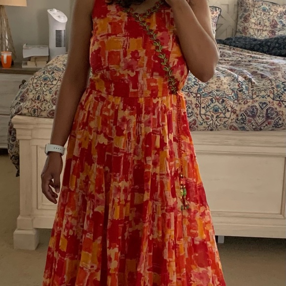 Beautiful long dress silk cotton Kota fabric - Picture 4 of 11